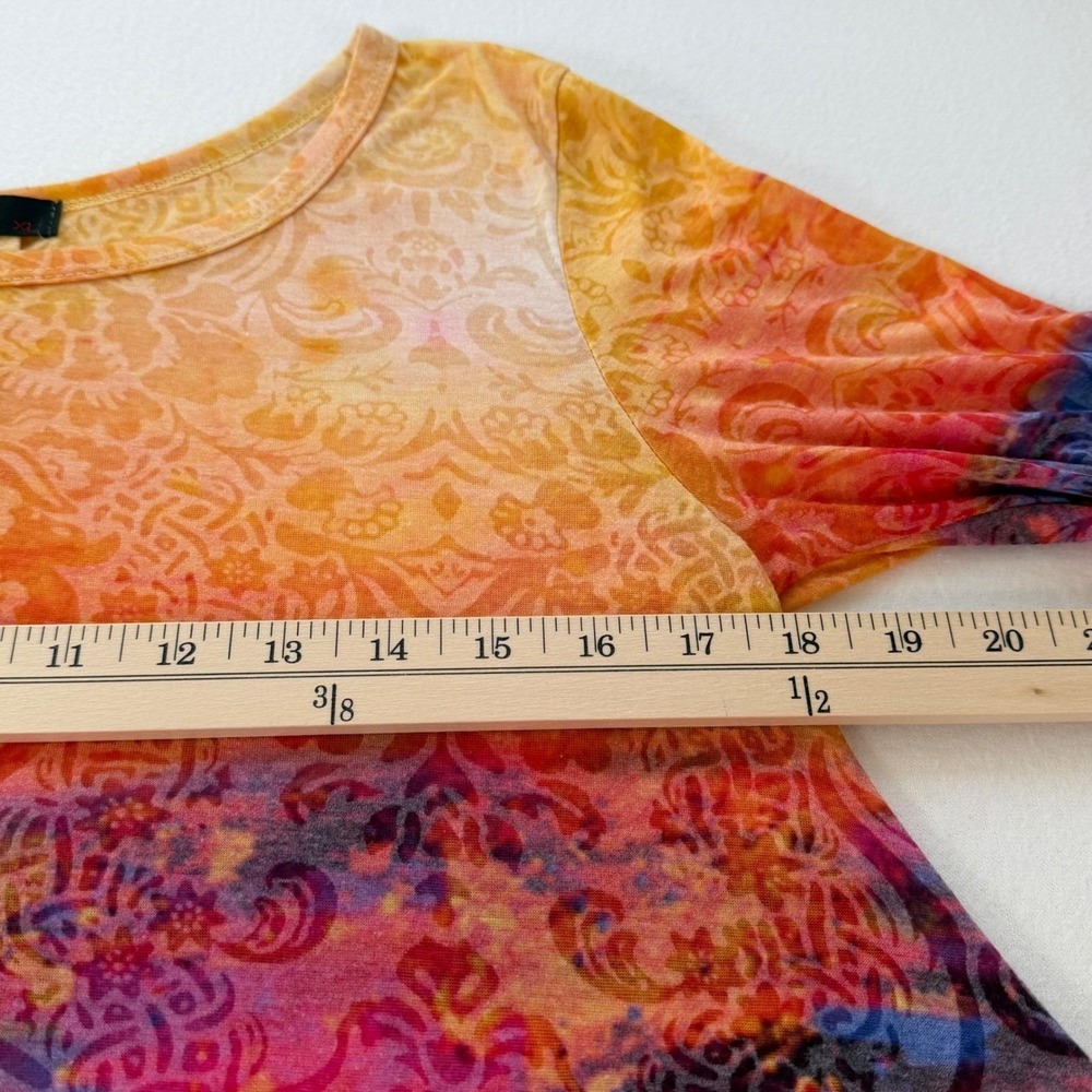 Vintage Y2K Zelia Burnout Floral Tunic Top Long Sleeve Artsy Campus Fairycore XL - Picture 6 of 16